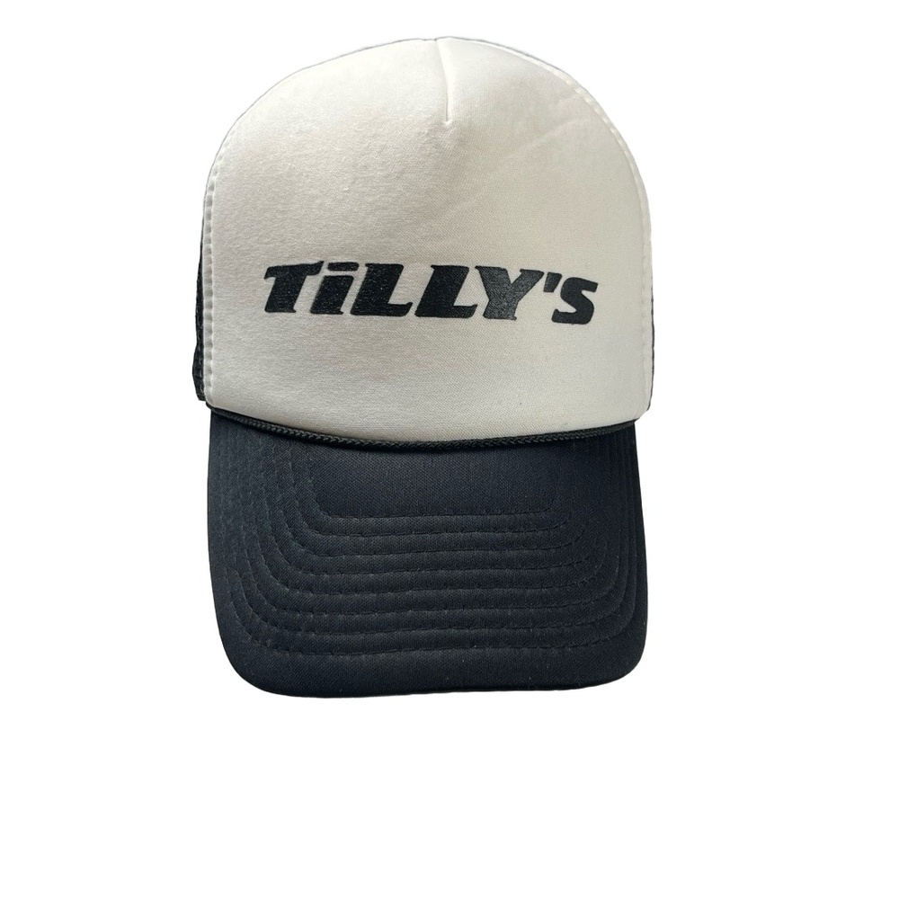 Tillys Nissin Trucker Hat Adjustable White Black Snapback Logo Casual Streetwear
